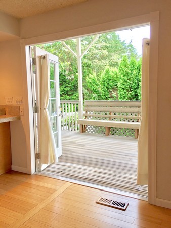 French doors to covered deck